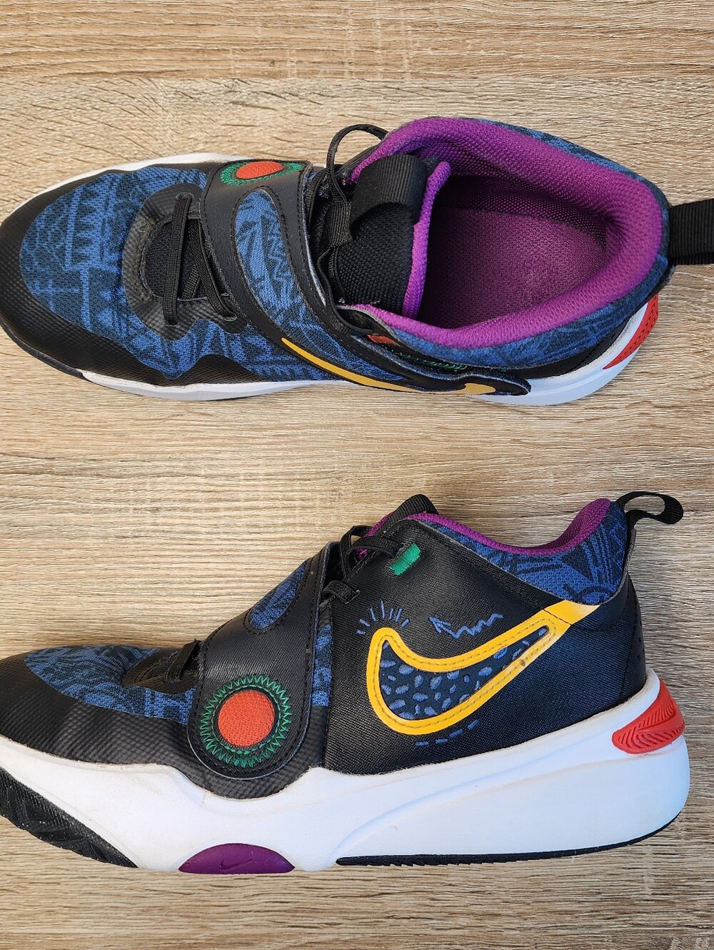 NIKE Team Hustle D 11 SE Black Mystic Navy Cosmic Sneaker Shoe 7 Youth - Picture 2 of 14